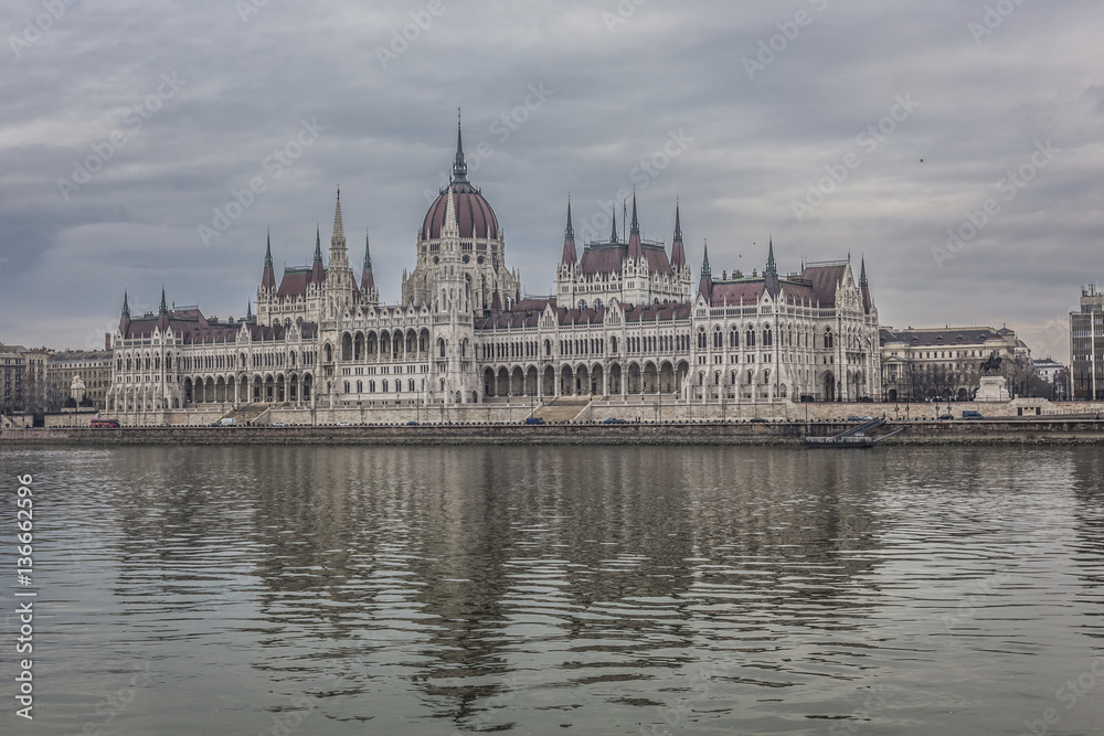 Obraz premium Parliament in Budapest, capital city of Hungary, Europe