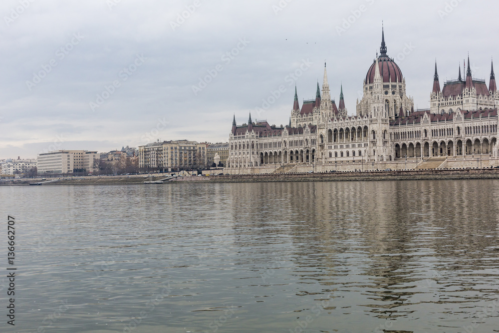 Obraz premium Parliament in Budapest, capital city of Hungary, Europe