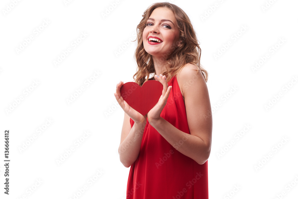 Magnificent Caucasian model with valentines card Magnificent Caucasian model with valentines card