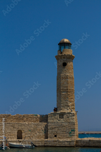 Rethymno, Greece - July 30, 2016: The old lighthouse.