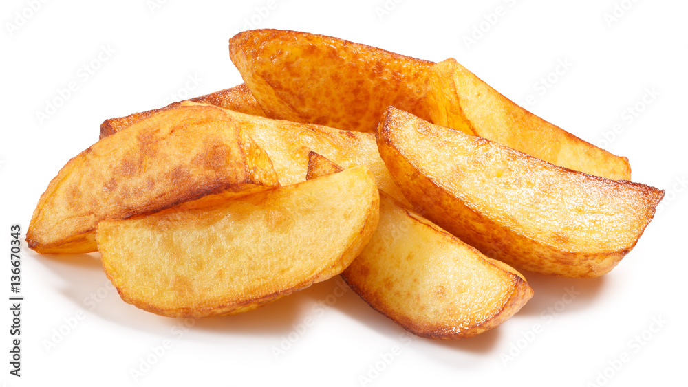 Baked roasted poato chips slices, paths