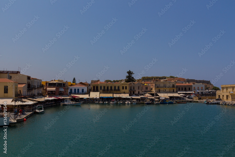 Rethymno, Greece - July  30, 2016: Venetian harbour.