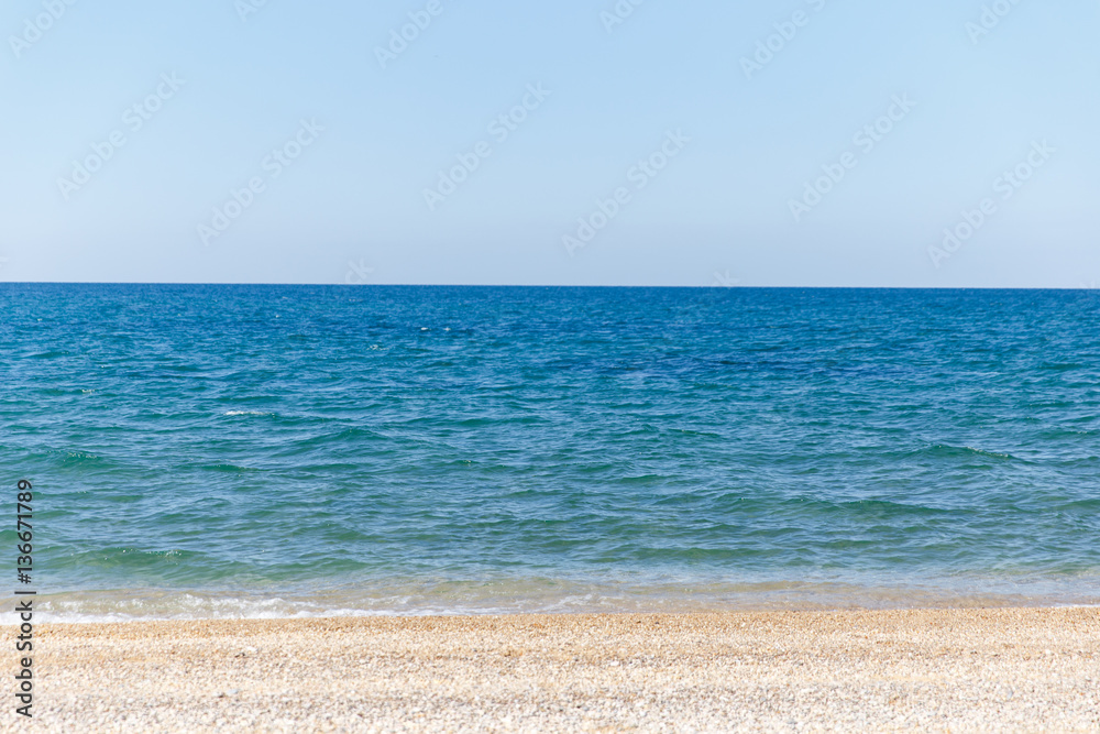 Sandy beach with overlooking sea