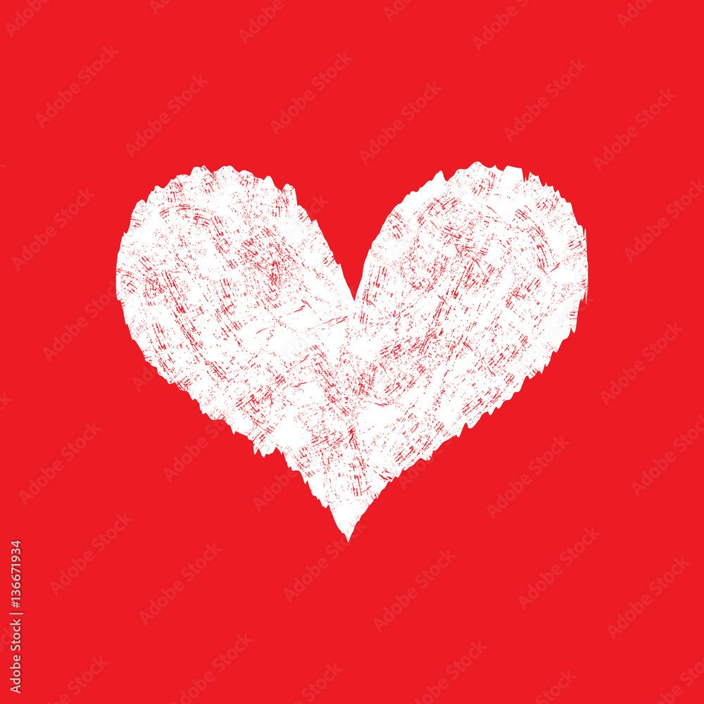 white heart on red background, valentine's day