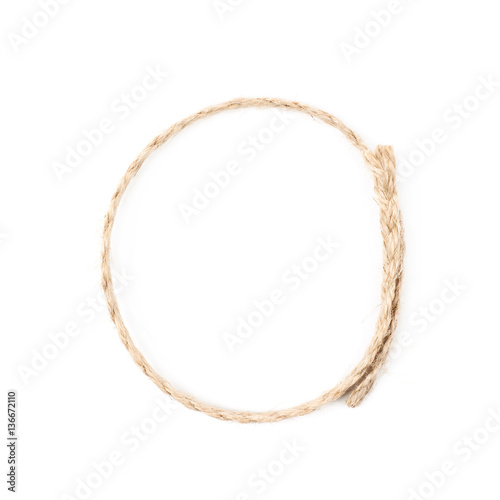 Round circle made of linen rope
