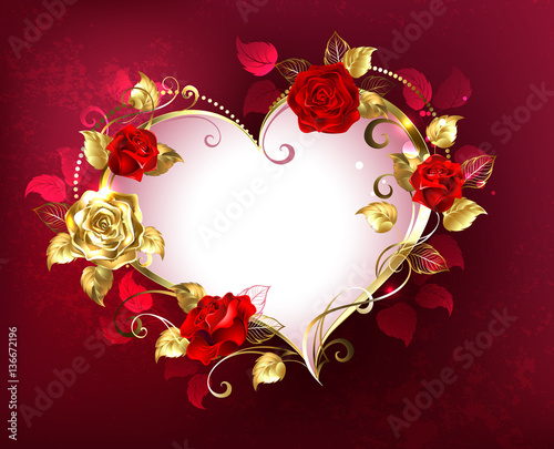 Heart with roses