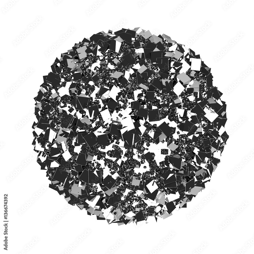 Abstract sphere with shiny cube 3D rendering Abstract sphere with shiny cube 3D rendering