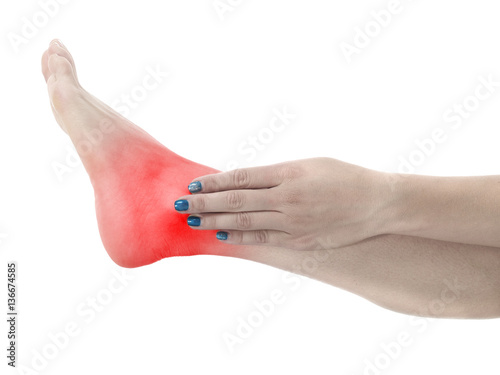 Quadro su tela Cramps in woman feet.
