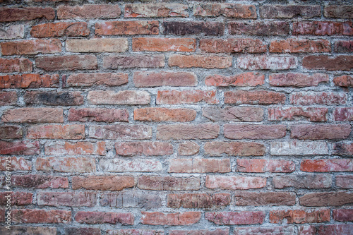 Old brick orange and red wall texture