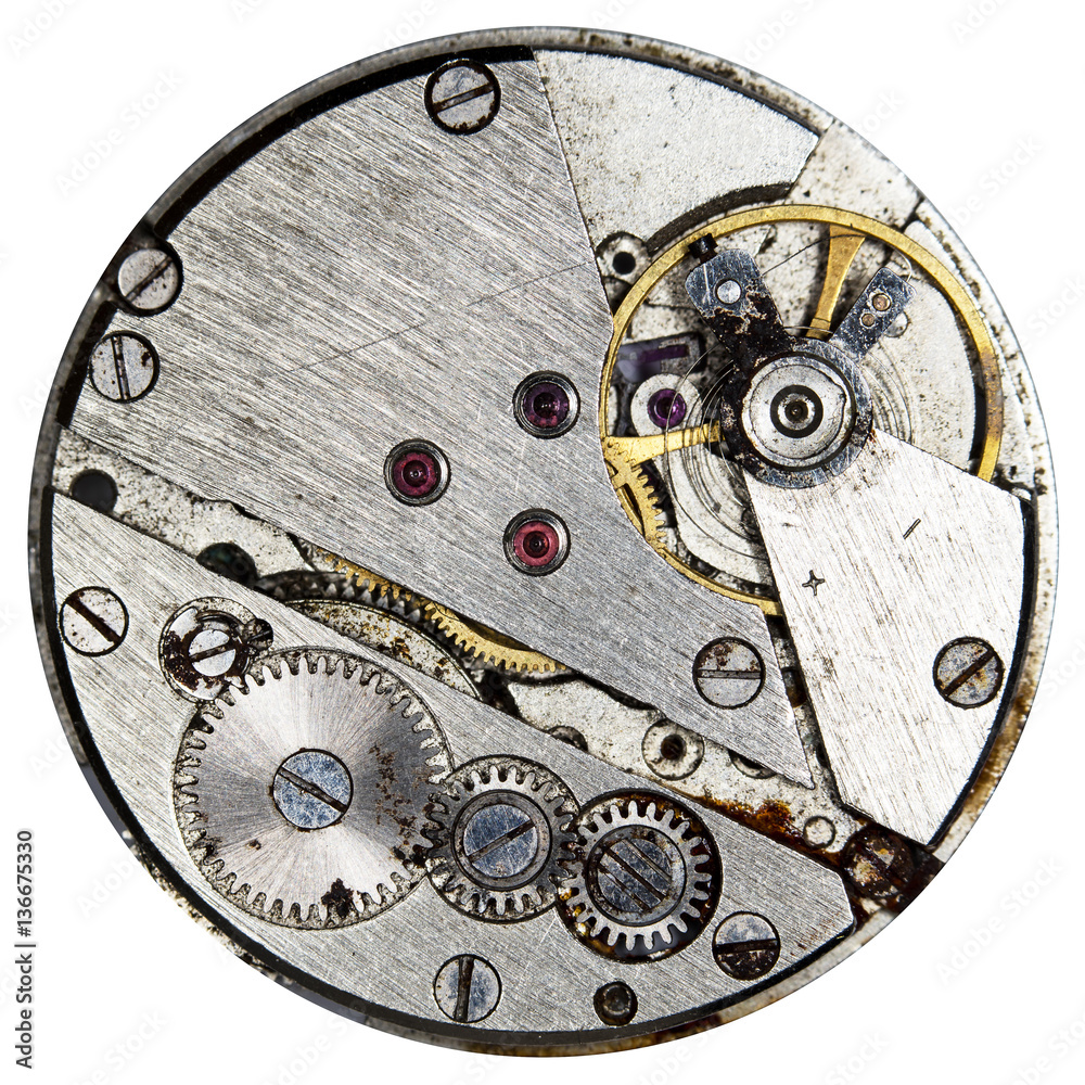 clockwork old mechanical watch, high resolution and detail
