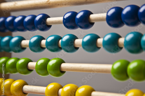Multicoloured abacus , close up  photo
