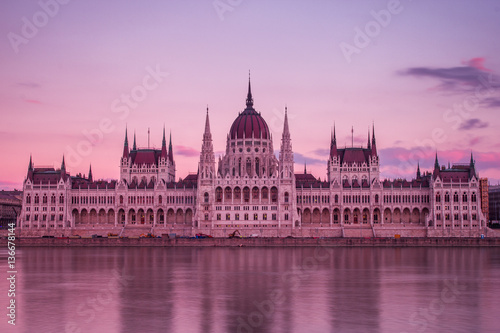 Hungarian Parliament Building at dusk