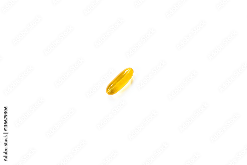 fish oil Food supplement on white background fish oil Food supplement on white background