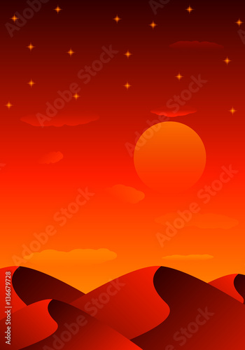 evening sandy desert