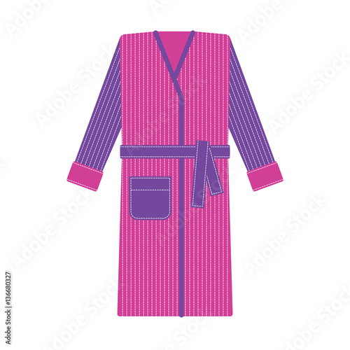 Cozy stripy bathrobe vector illustration