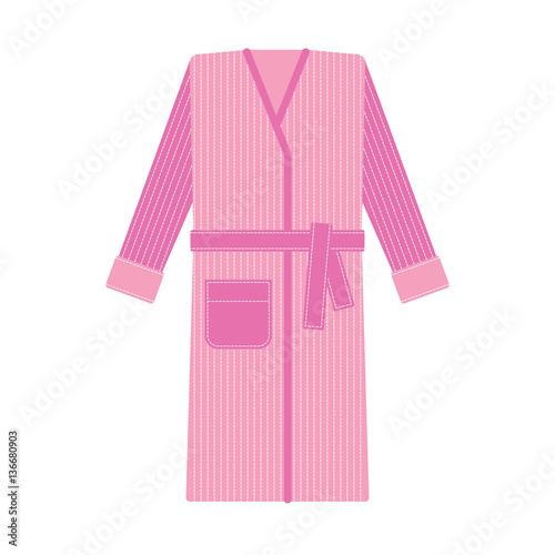 Cozy tabby pink bathrobe vector illustration