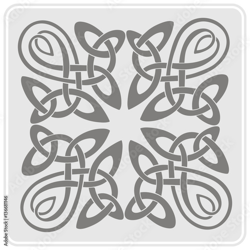monochrome icon with Celtic art and ethnic ornaments for your design