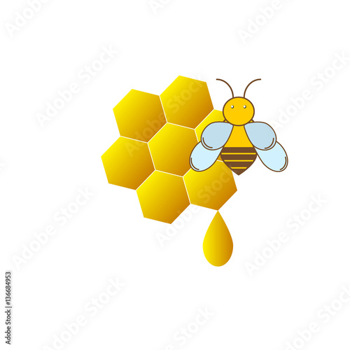 Fototapeta Naklejka Na Ścianę i Meble -  Honey and bee icon