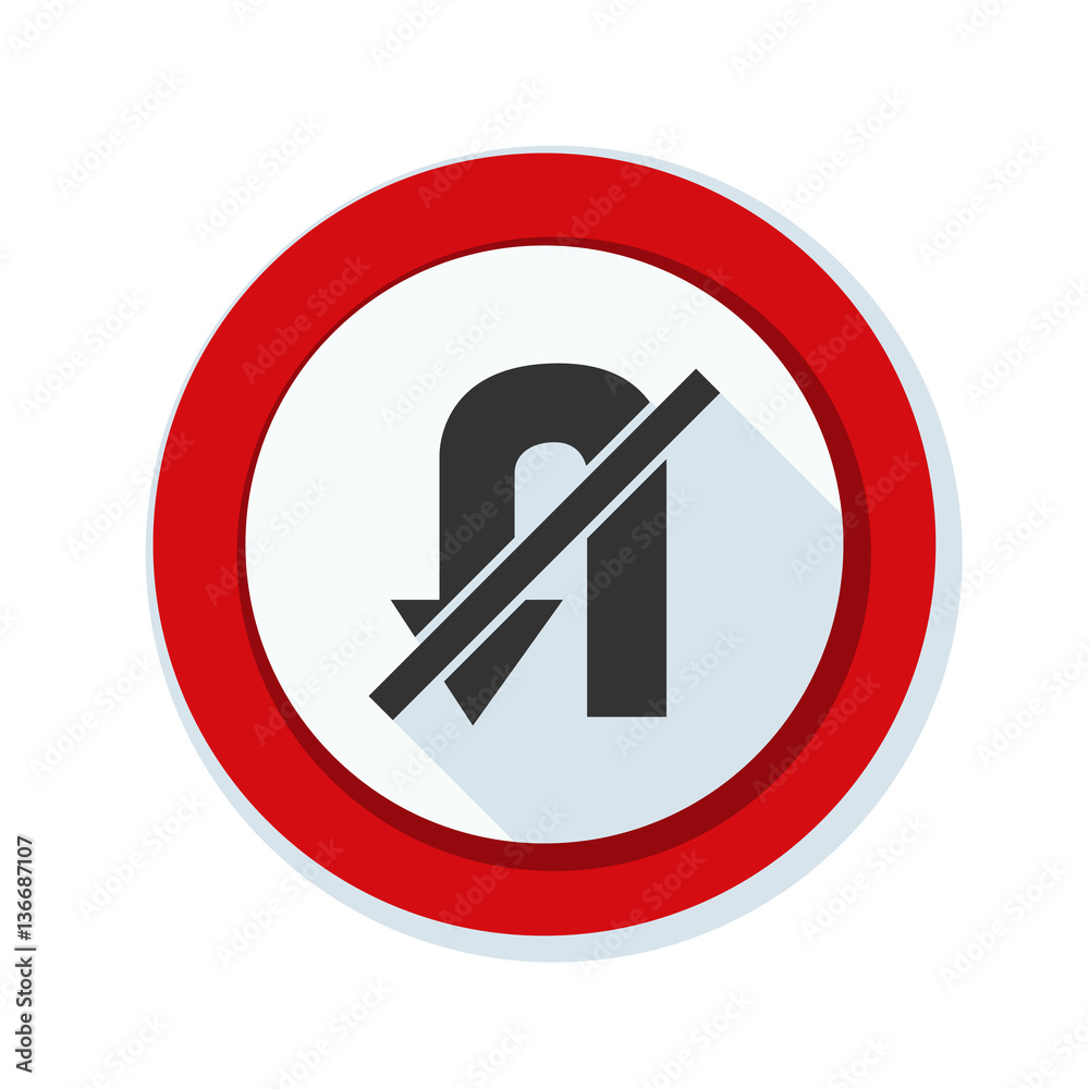 No U-Turn Sign illustration No U-Turn Sign illustration