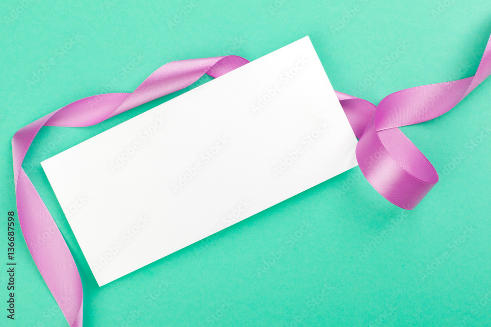 Blank card with ribbon Blank card with ribbon