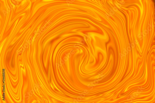 Orange swirl abstract background. Liquid mesh surface digital illustration