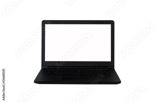 Laptop isolated on white background. Laptop with isolated screen on white background.
