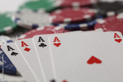 Gambling chip,Playing cards and poker 
