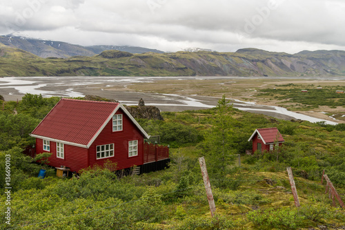 Typical icelandic houses photo