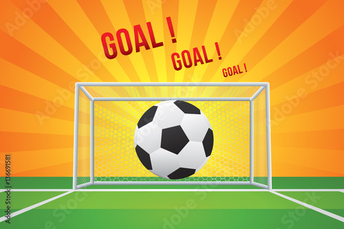 Vector of soccer ball to goal.