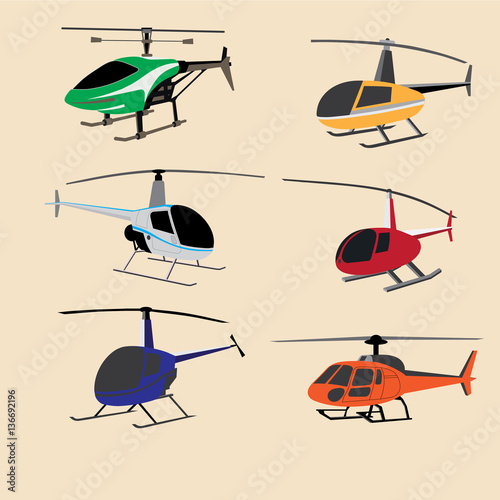 Helicopters image design set © Makko3