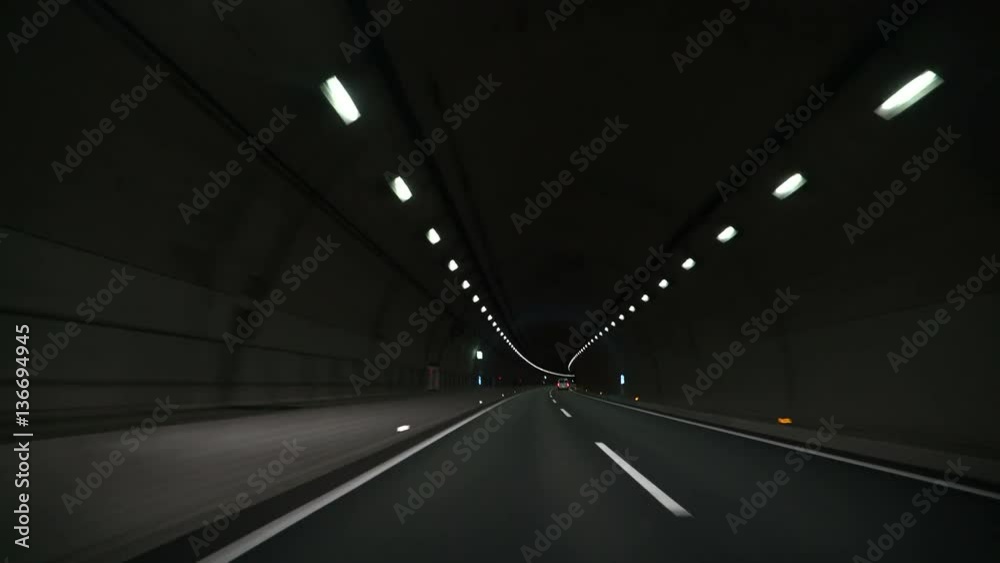 driving in the dark tunnel