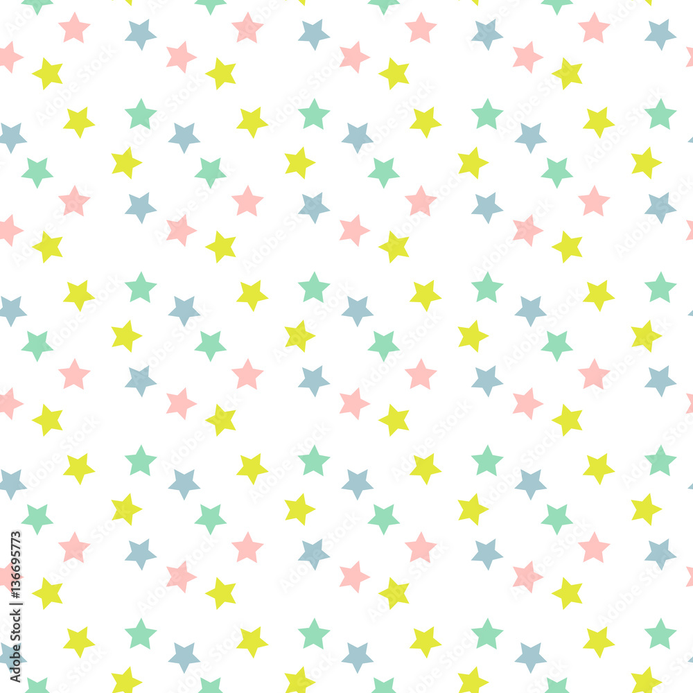 Seamless multicolored stars background. Vector illustration.