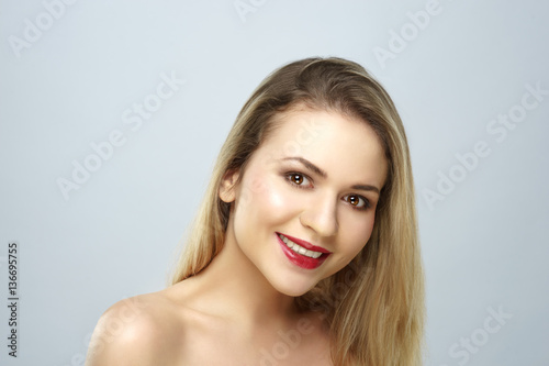 Beauty portrait of a young woman  smiling 