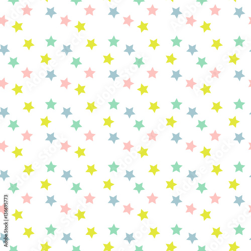 Seamless multicolored stars background. Vector illustration.