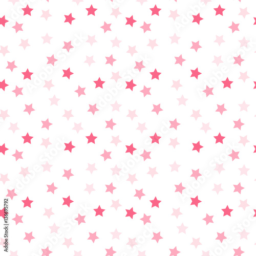 Seamless pink stars pattern. Vector illustration.
