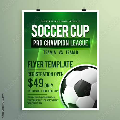soccer league sports event flyer design © starlineart