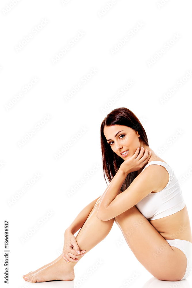 Young, sporty, fit and beautiful girl in sporty underwear. Young, sporty, fit and beautiful girl in sporty underwear.
