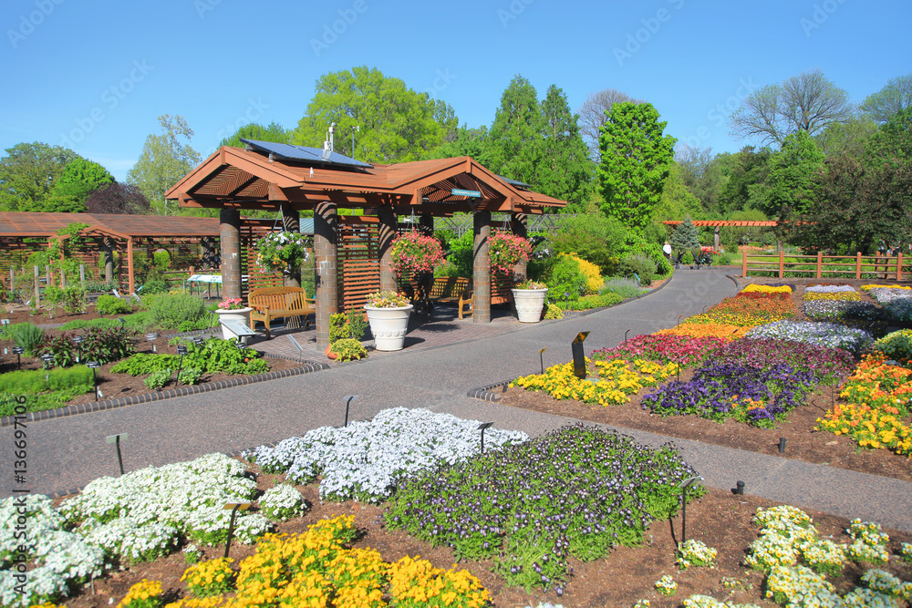 Saint Louis, MO, USA - April 28, 2016: Saint Louis botanical gardens are one of the best in the world, Saint Louis, Missouri.