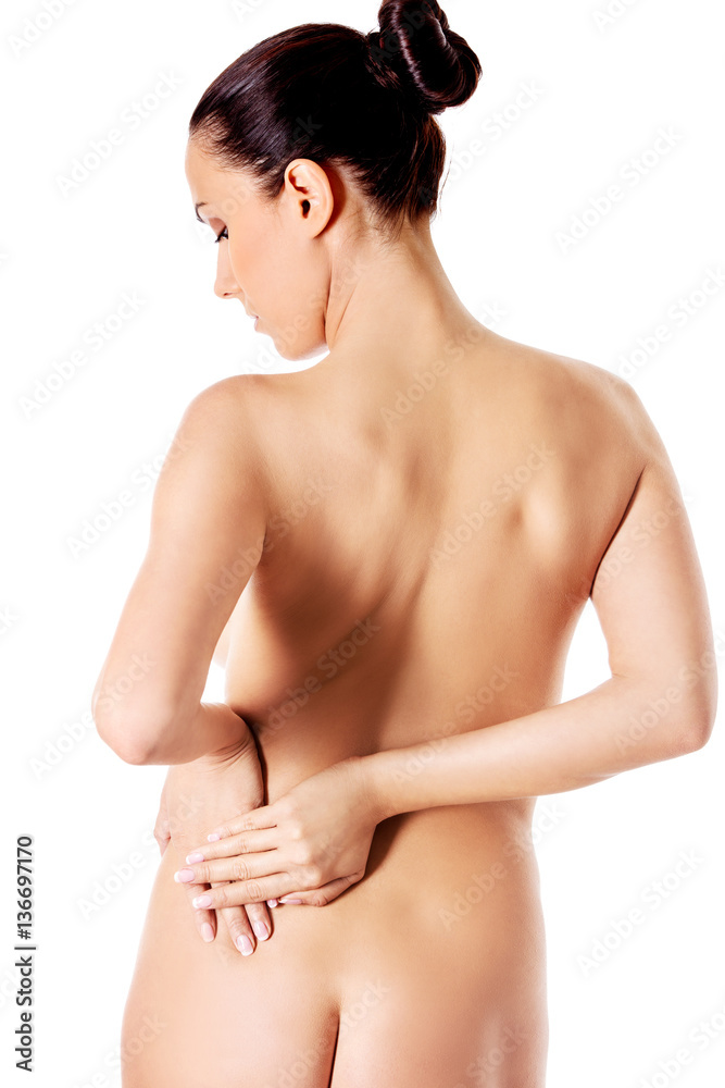 Awful backache, isolated, white background. Awful backache, isolated, white background.