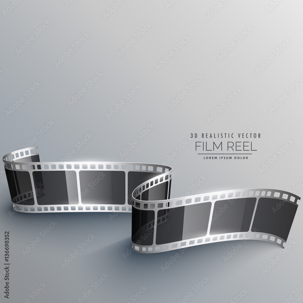 Naklejka premium realistic 3d film strip vector design