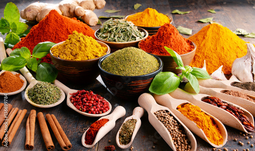Variety of spices and herbs...