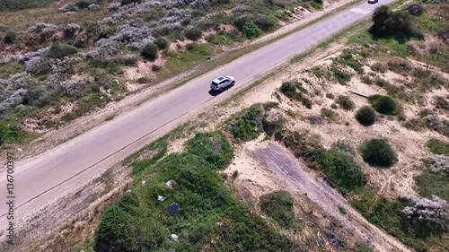 Car is driving on the road 