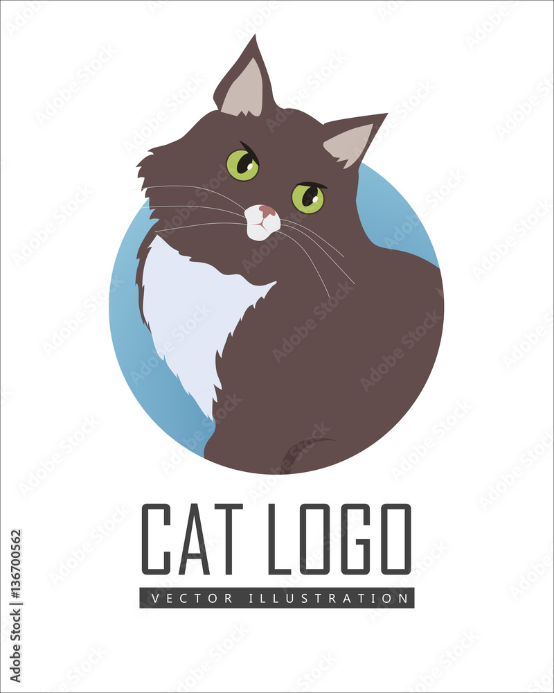 Siberian Cat Vector Flat Design Illustration Siberian Cat Vector Flat Design Illustration