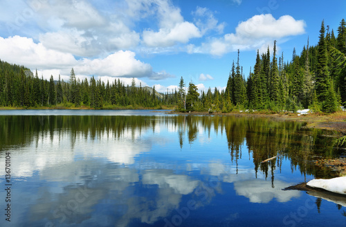 Scenic view of reflection lake in Mount Rainier