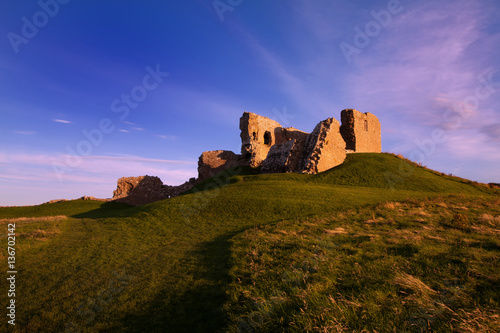 Duffus Castle, Elgin, Moray, Scotland is a ruined stone built motte and bailey fortress first constructed in the 12th century and finally abandoned in 1705.