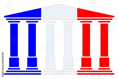 Temple 6 colonnes couleurs France 