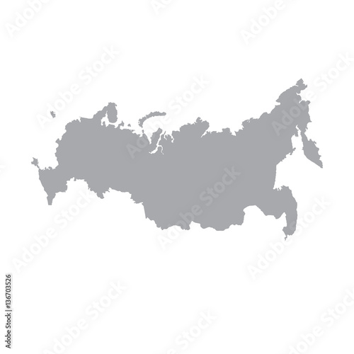 Russia map icon. Vector illustration. gray on a white background.