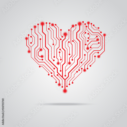 Vector PCB red heart design