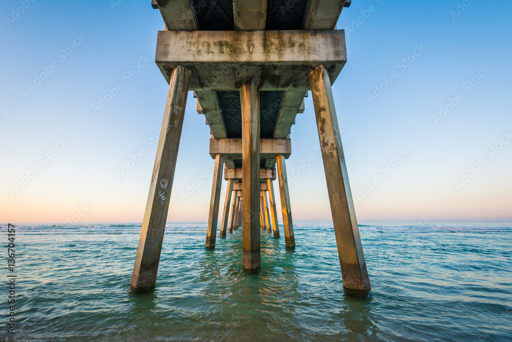 The M.B. Miller County Pier and Gulf of Mexico at sunrise, in Pa