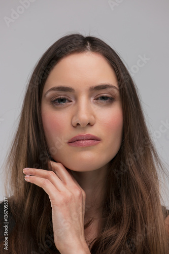 portrait of beautiful young brunette woman